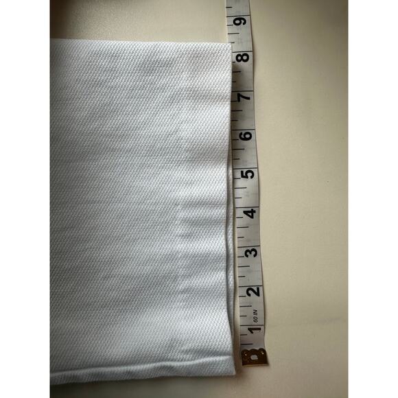 J McLaughlin Sz 14 White Quilted Texture Cropped Pants Stretch Cotton Minimalist - Picture 8 of 11